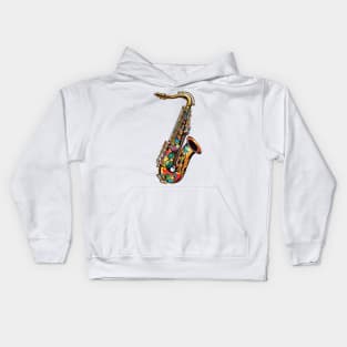 Retro 90s Saxophone Kids Hoodie